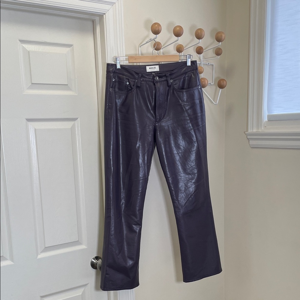 Aritzia - Agolde - Recycled Leather Straight Legged Pants - Purple 28